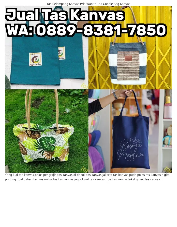 tas selempang kanvas pria wanita tas goodie