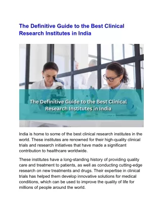 the definitive guide to the best clinical