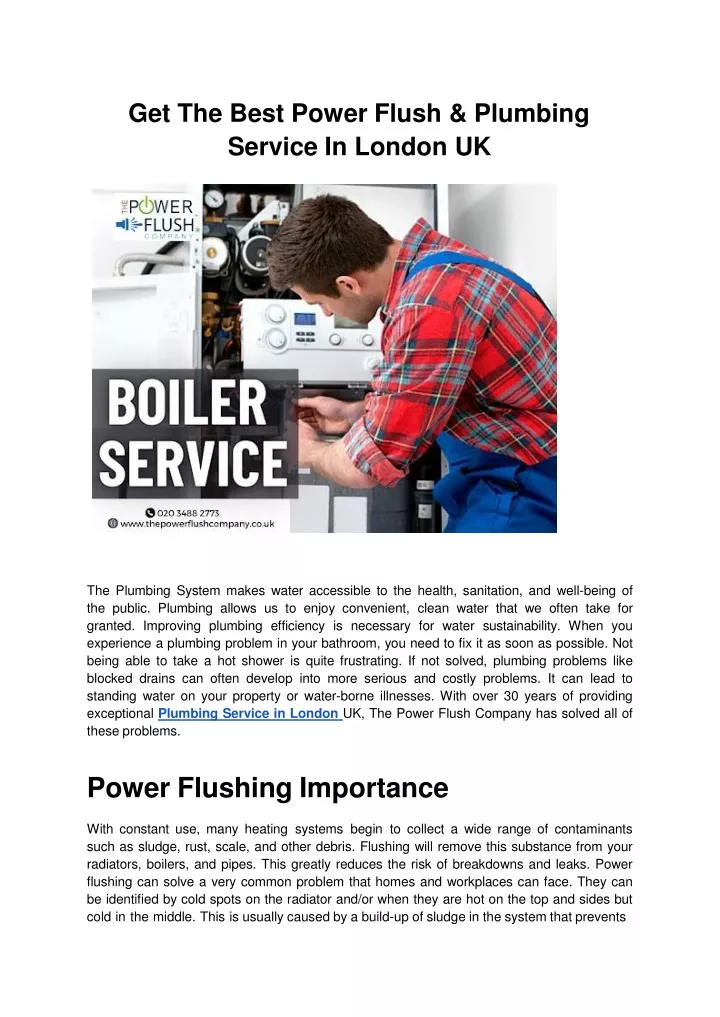 get the best power flush plumbing service
