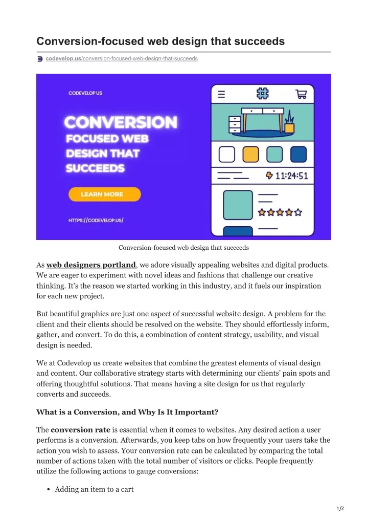 conversion focused web design that succeeds