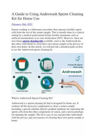 a guide to using androwash sperm cleaning