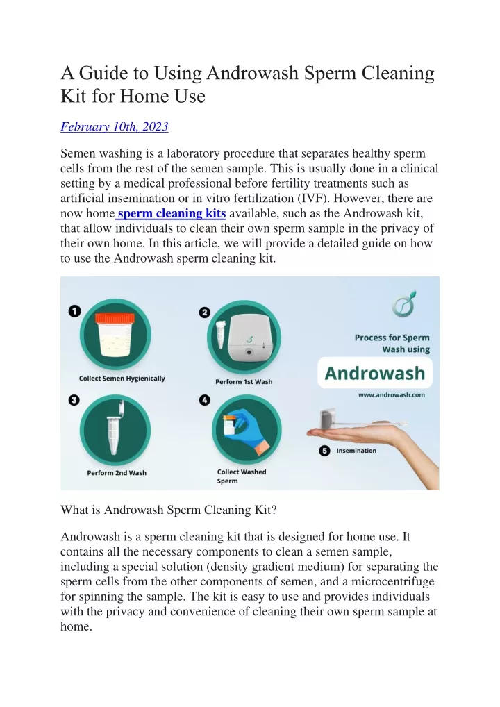 a guide to using androwash sperm cleaning