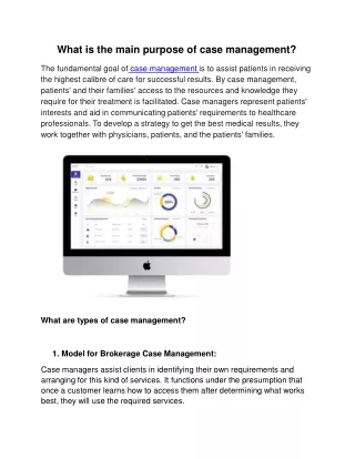 what is the main purpose of case management