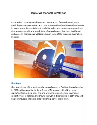 top news channels in pakistan