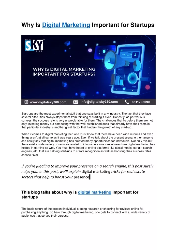 why is digital marketing important for startups