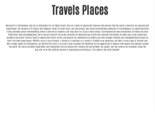 travels places