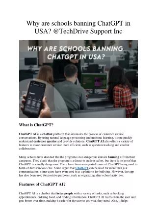 why are schools banning chatgpt in usa @techdrive