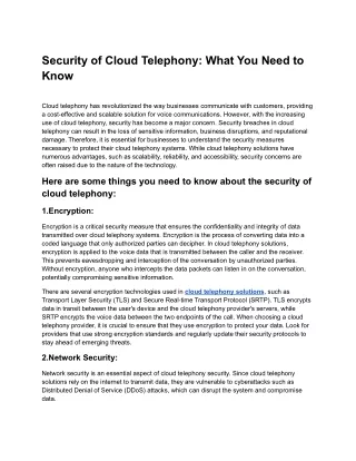 security of cloud telephony what you need to know