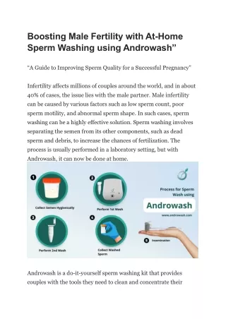 boosting male fertility with at home sperm