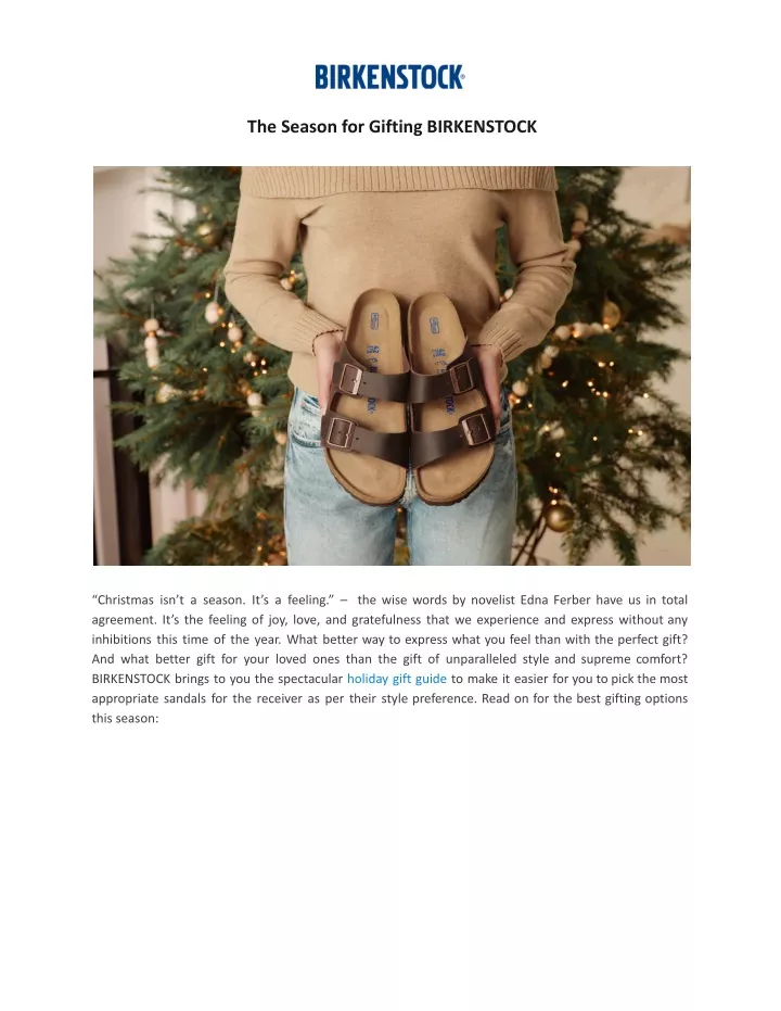 the season for gifting birkenstock