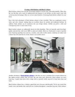 creating a bold kitchen with black cabinets
