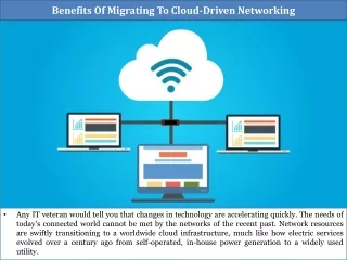 Benefits Of Migrating To Cloud-Driven Networking