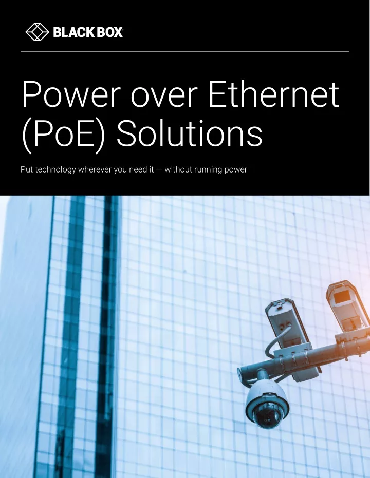 power over ethernet poe solutions