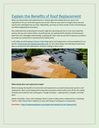 Explain the Benefits of Roof Replacement