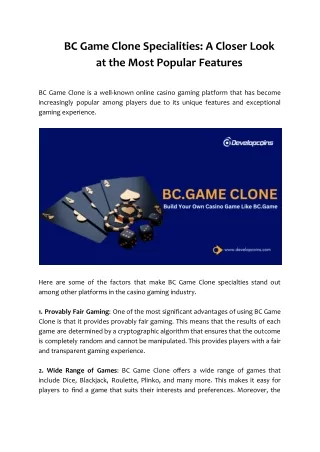 bc game clone specialities a closer look