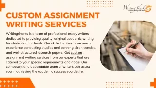 Get Custom Assignment Writing Services at WritingSharks