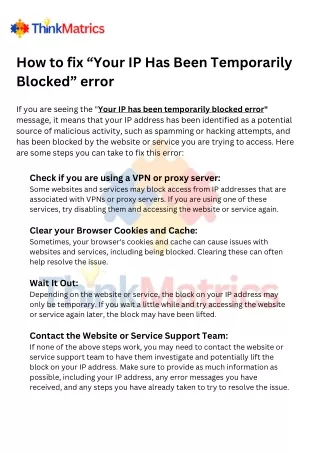 how to fix your ip has been temporarily blocked