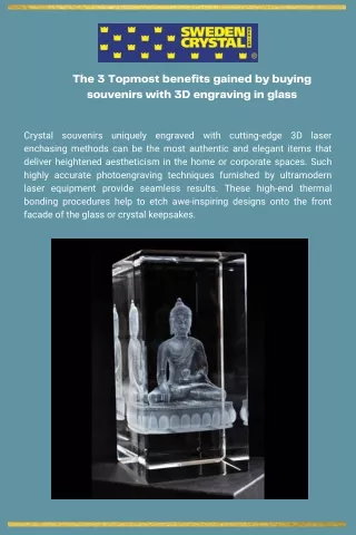 The 3 topmost benefits gained by buying souvenirs with 3D engraving in glass