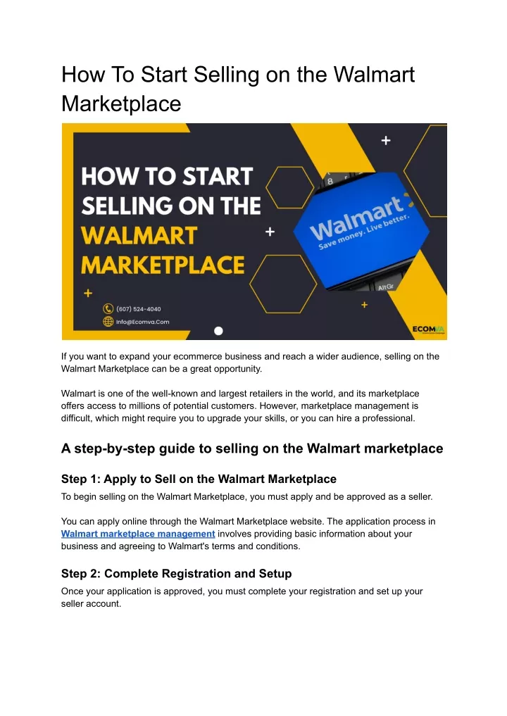 PPT - How To Start Selling On The Walmart Marketplace PowerPoint ...