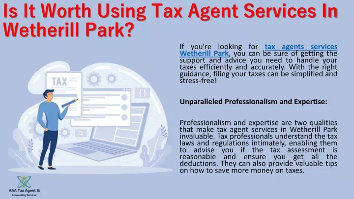 is it worth using tax agent services in wetherill park