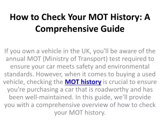 how to check your mot history a comprehensive guide