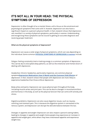 it s not all in your head the physical symptoms