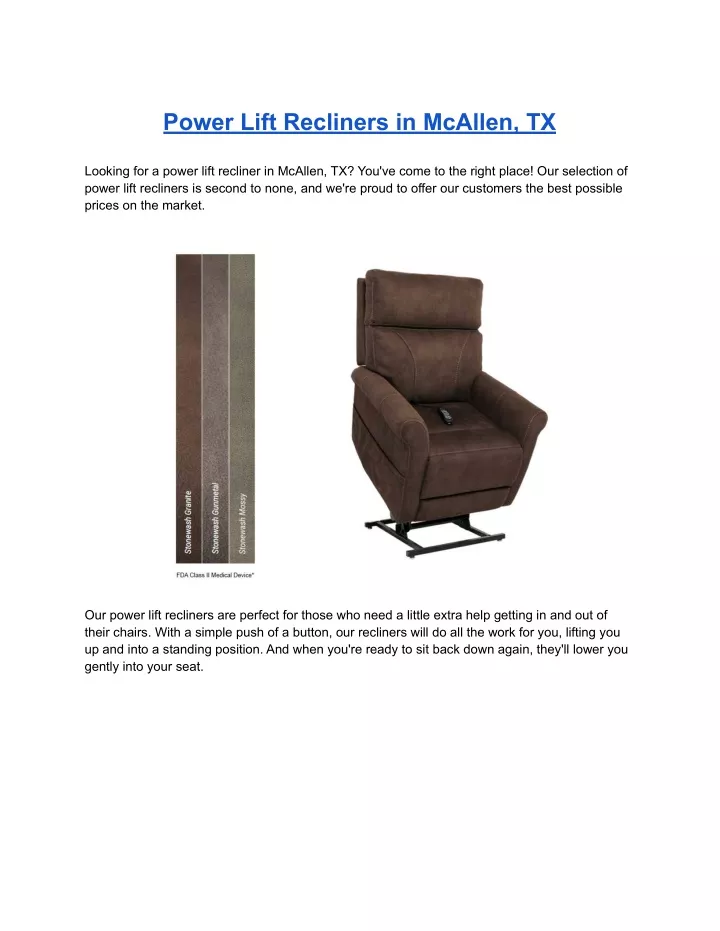 power lift recliners in mcallen tx