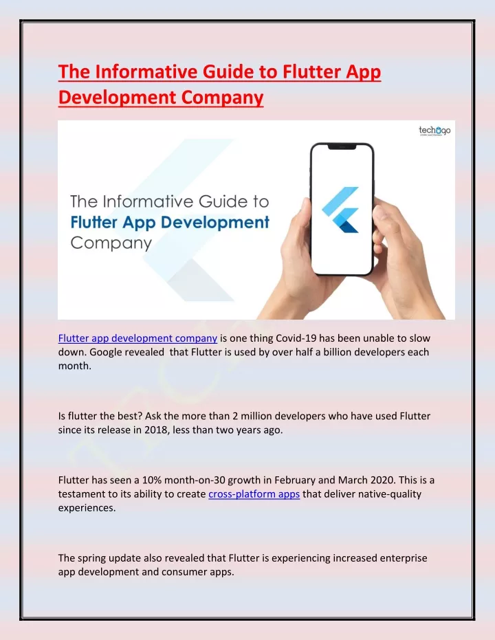 the informative guide to flutter app development