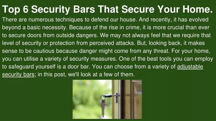 top 6 security bars that secure your home