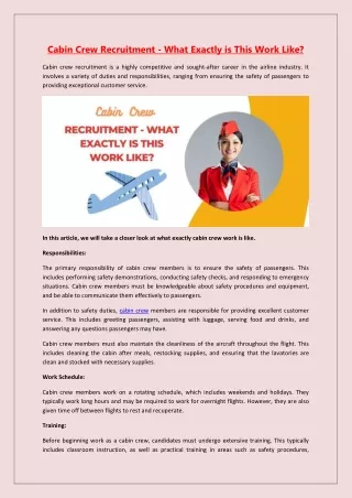 Cabin Crew Recruitment  What Exactly is This Work Like.docx