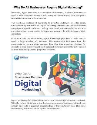 why do all businesses require digital marketing