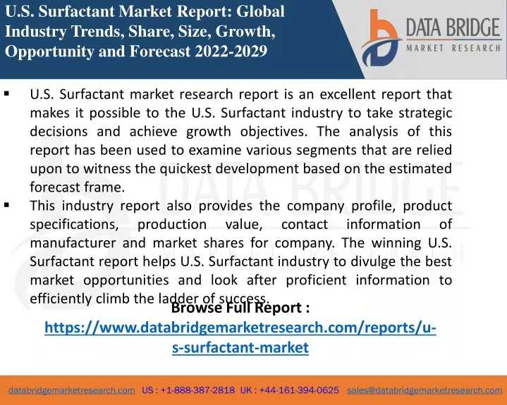 u s surfactant market report global industry