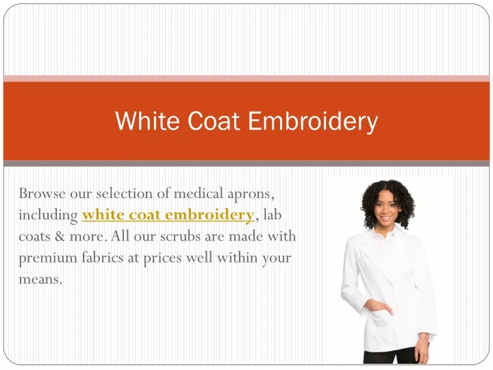 white coat embroidery