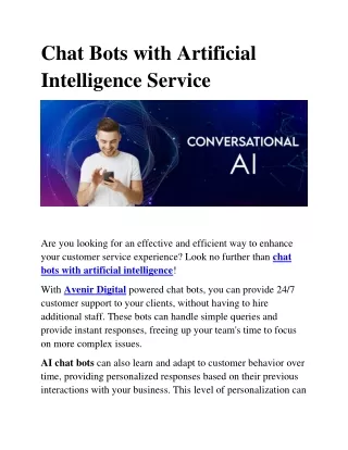 chat bots with artificial intelligence service