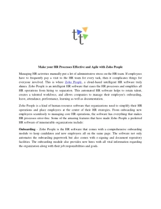 make your hr processes effective and agile with