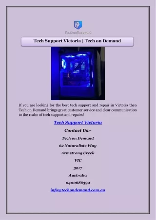 Tech Support Victoria | Tech on Demand