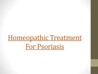 Homeopathic Treatment For Psoriasis