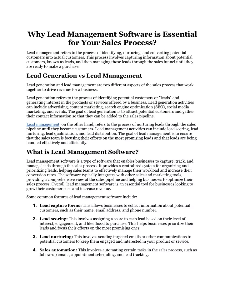 why lead management software is essential
