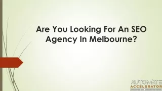 Are You Looking For An SEO Agency In Melbourne