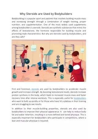 why steroids are used by bodybuilders