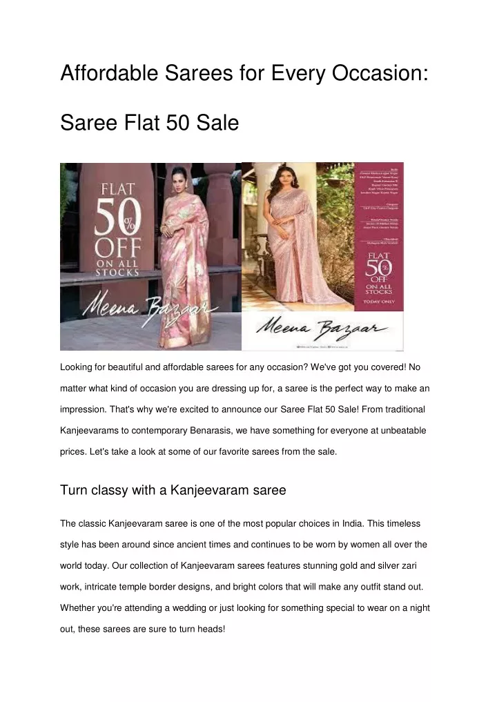 affordable sarees for every occasion