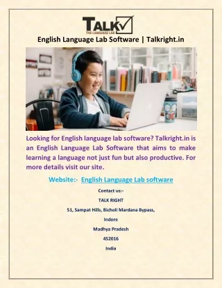 English Language Lab Software | Talkright.in