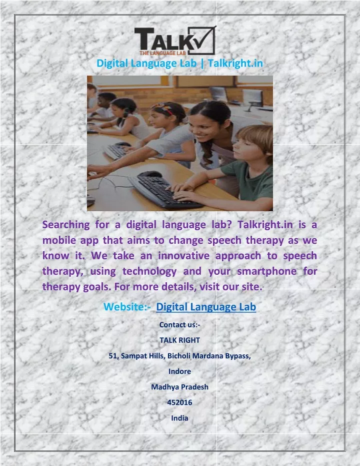 digital language lab talkright in