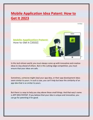 mobile application idea patent how to get it 2023