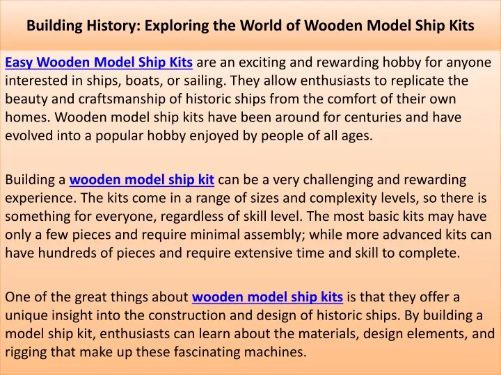 building history exploring the world of wooden model ship kits