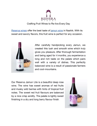 crafting fruit wines to re live every day