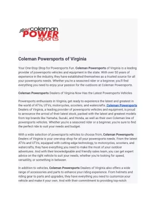 coleman powersports of virginia