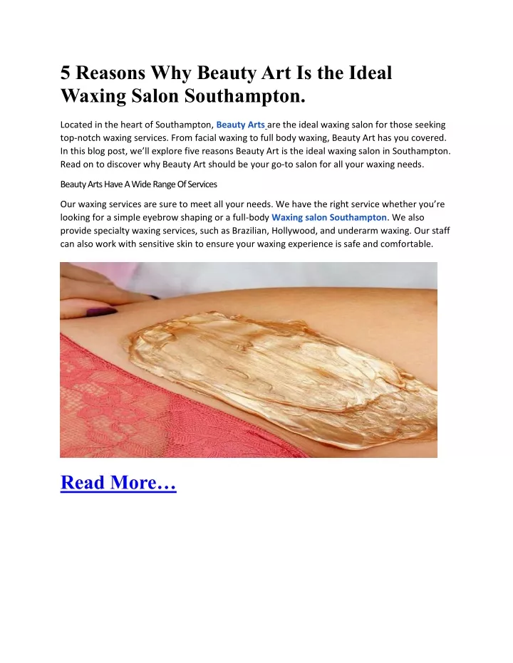 5 reasons why beauty art is the ideal waxing
