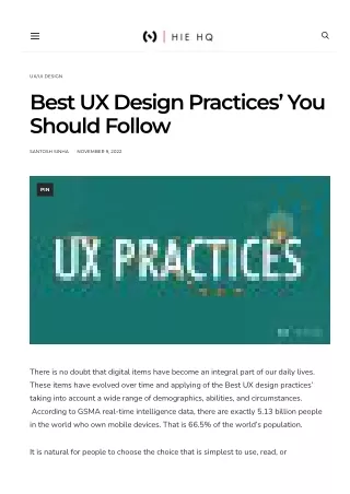 Best UX Design Practices’ You Should Follow