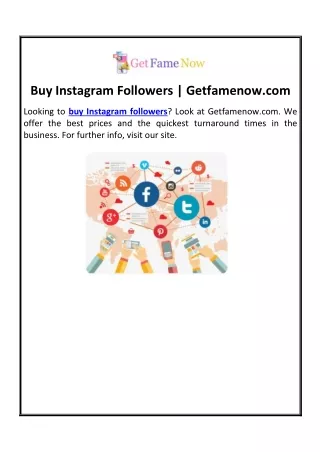 Buy Instagram Followers | Getfamenow.com